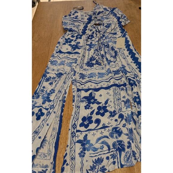 Joie Women’s Blue White Floral 100% Linen Dress And Drawstring Top NWT - Picture 4 of 11